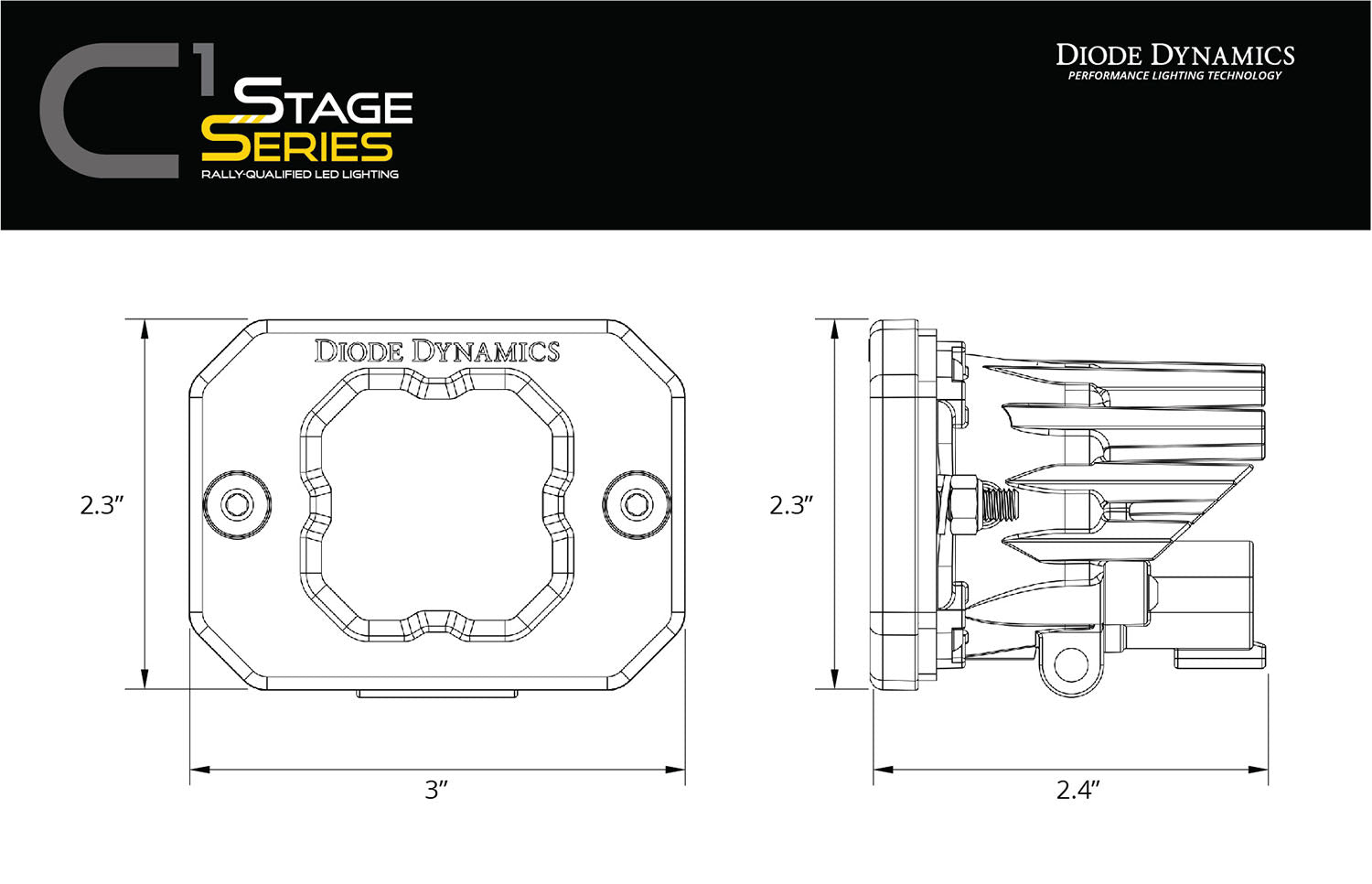 Stage Series Flush Mount Reverse Light Kit, C1 Pro Diode Dynamics-Offroad Scout