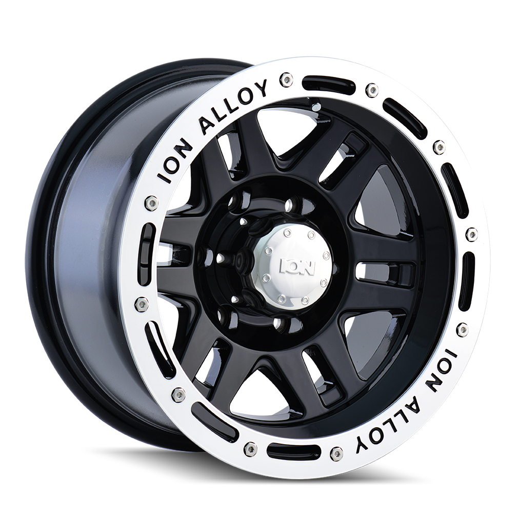 ION TYPE 133 BLACK/MACHINED LIP 17X9 8-170 -8MM 130.8MM-Offroad Scout