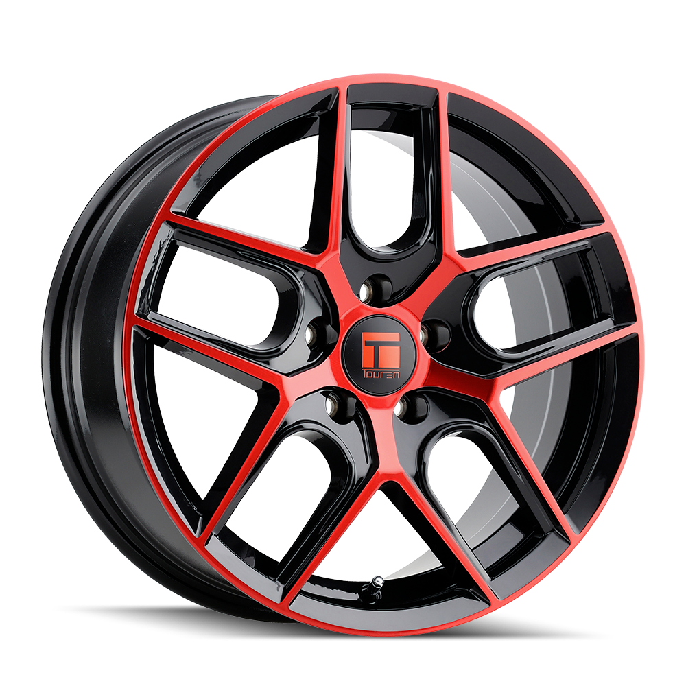 TOUREN TR79 3279 GLOSS BLACK W/ RED TINTED FACE 18X8 5-112 35MM 66.56MM-Offroad Scout
