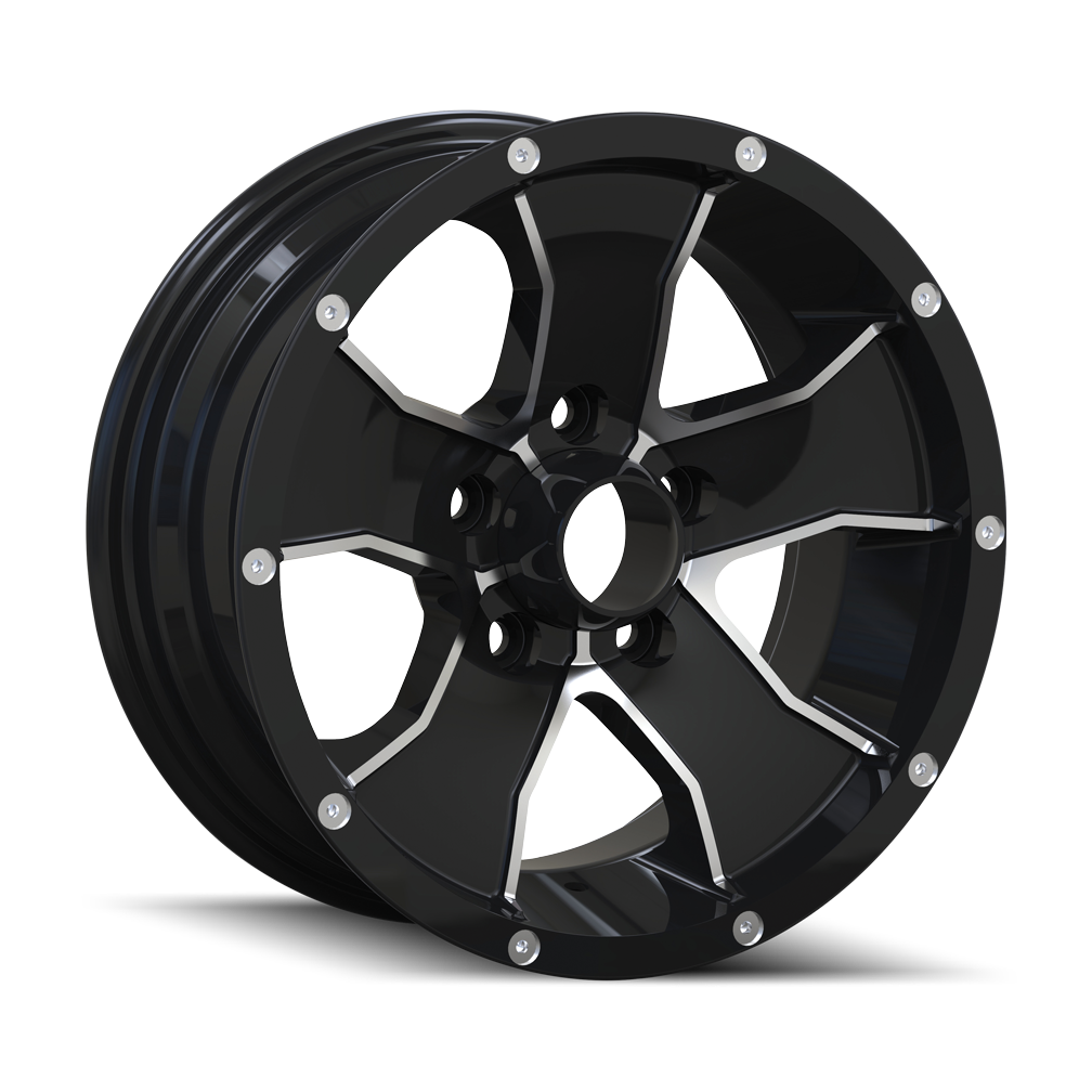 TRAILER WHEELS TYPE 14 BLACK/MACHINED FACE 15X6 6-139.7 0MM 108MM-Offroad Scout